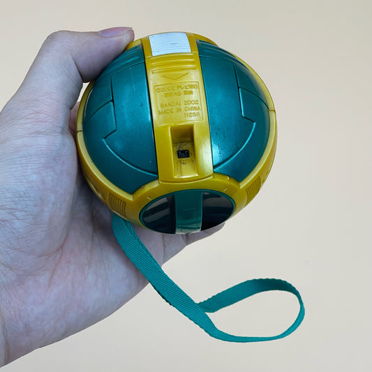 DX Samurai Cyclone Morpher and DX Shuriken Ball from Power Rangers Ninja Storm 2002, also known as DX Change from Super Sentai Hurricaneger 2002, vintage DX Morpher roleplay collectible for Green Samurai Ranger fans.