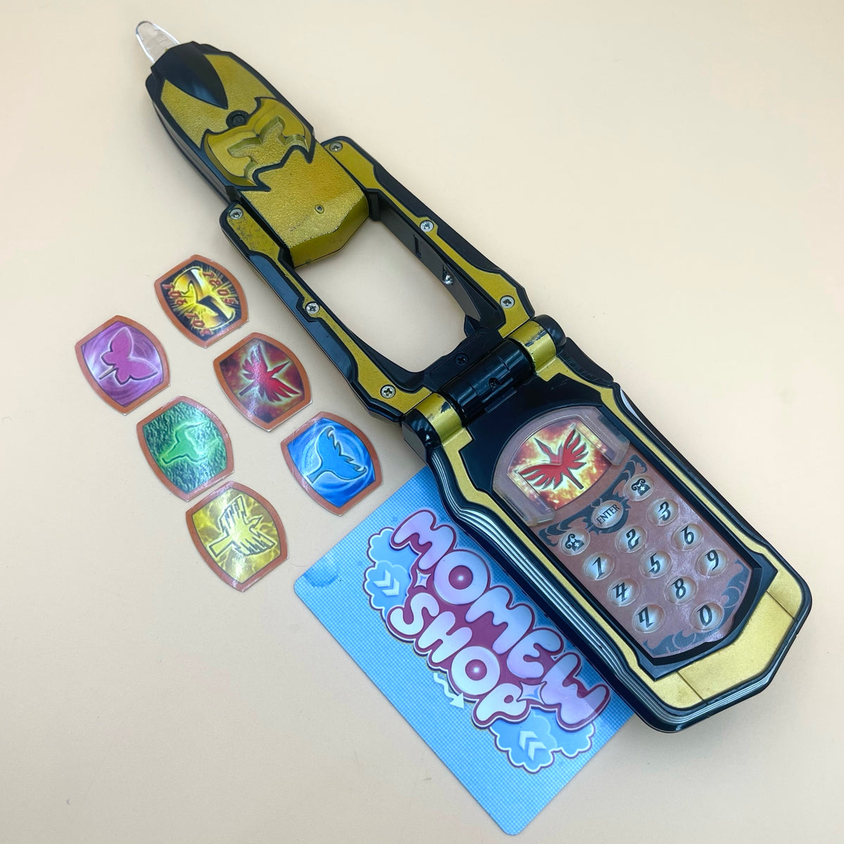 DX MagiPhone & DX Mystic Morpher from Power Rangers Mystic Force 2006, also known as DX Change from Super Sentai Magiranger 2005, vintage DX Morpher roleplay collectible for Mystic Rangers fans.