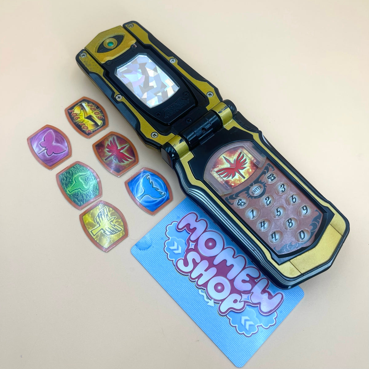 DX MagiPhone & DX Mystic Morpher from Power Rangers Mystic Force 2006, also known as DX Change from Super Sentai Magiranger 2005, vintage DX Morpher roleplay collectible for Mystic Rangers fans.