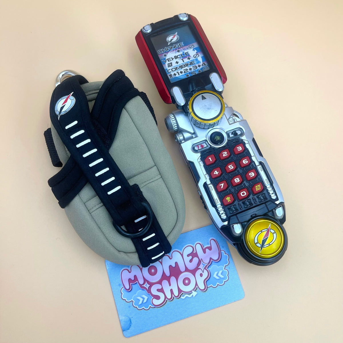 DX Accellular & DX Overdrive Tracker from Power Rangers Operation Overdrive 2007, also known as DX Change from Super Sentai Boukenranger 2006, vintage DX Morpher roleplay collectible for Overdrive Rangers fans.