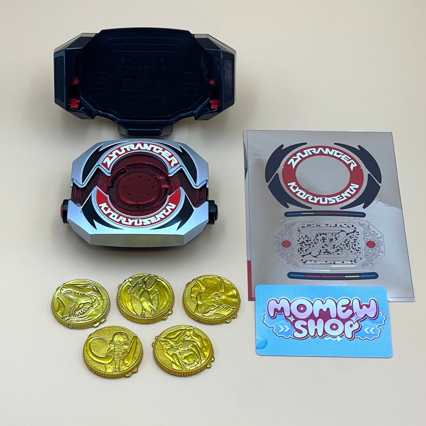 DX Dino Buckler & Power Morphers from Mighty Morphin Power Rangers also known as DX Change from Super Sentai Zyuranger 1992, vintage DX Morpher roleplay collectible for Zyuranger fans.