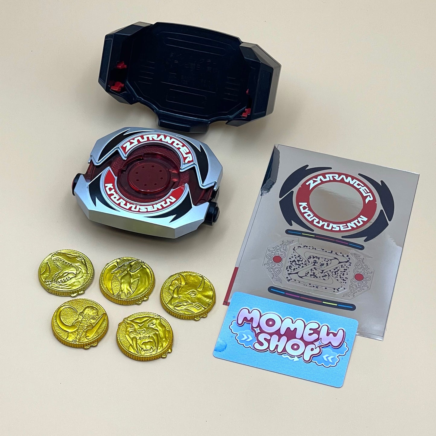 DX Dino Buckler & Power Morphers from Mighty Morphin Power Rangers also known as DX Change from Super Sentai Zyuranger 1992, vintage DX Morpher roleplay collectible for Zyuranger fans.