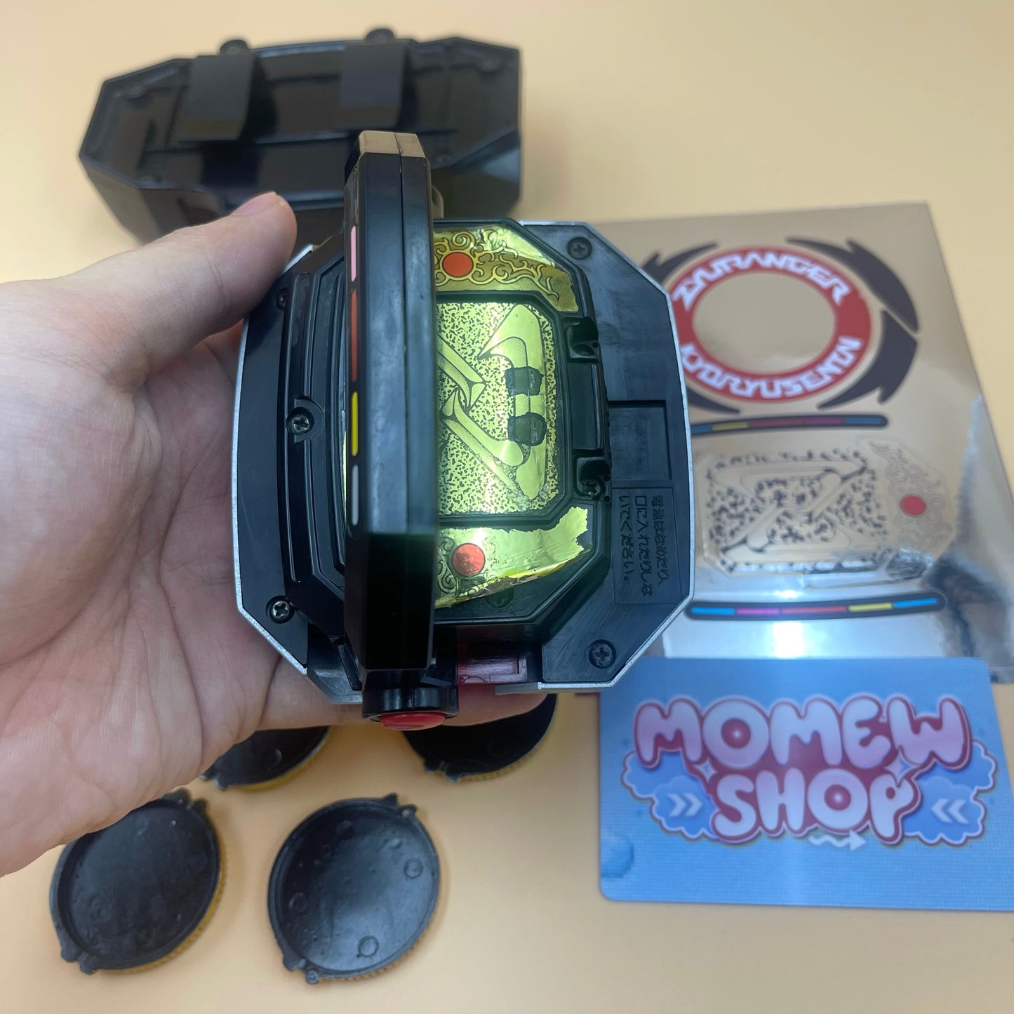 DX Dino Buckler & Power Morphers from Mighty Morphin Power Rangers also known as DX Change from Super Sentai Zyuranger 1992, vintage DX Morpher roleplay collectible for Zyuranger fans.