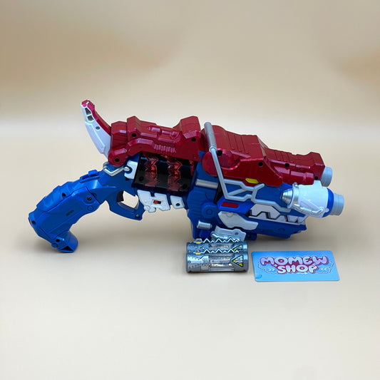 DX Giga Gaburevolver & Titano Charge Morpher from Power Rangers Dino Charge 2015, also known as DX Change from Super Sentai Kyoryuger 2013, vintage DX Morpher roleplay collectible for Dino Charge Silver Ranger fans.