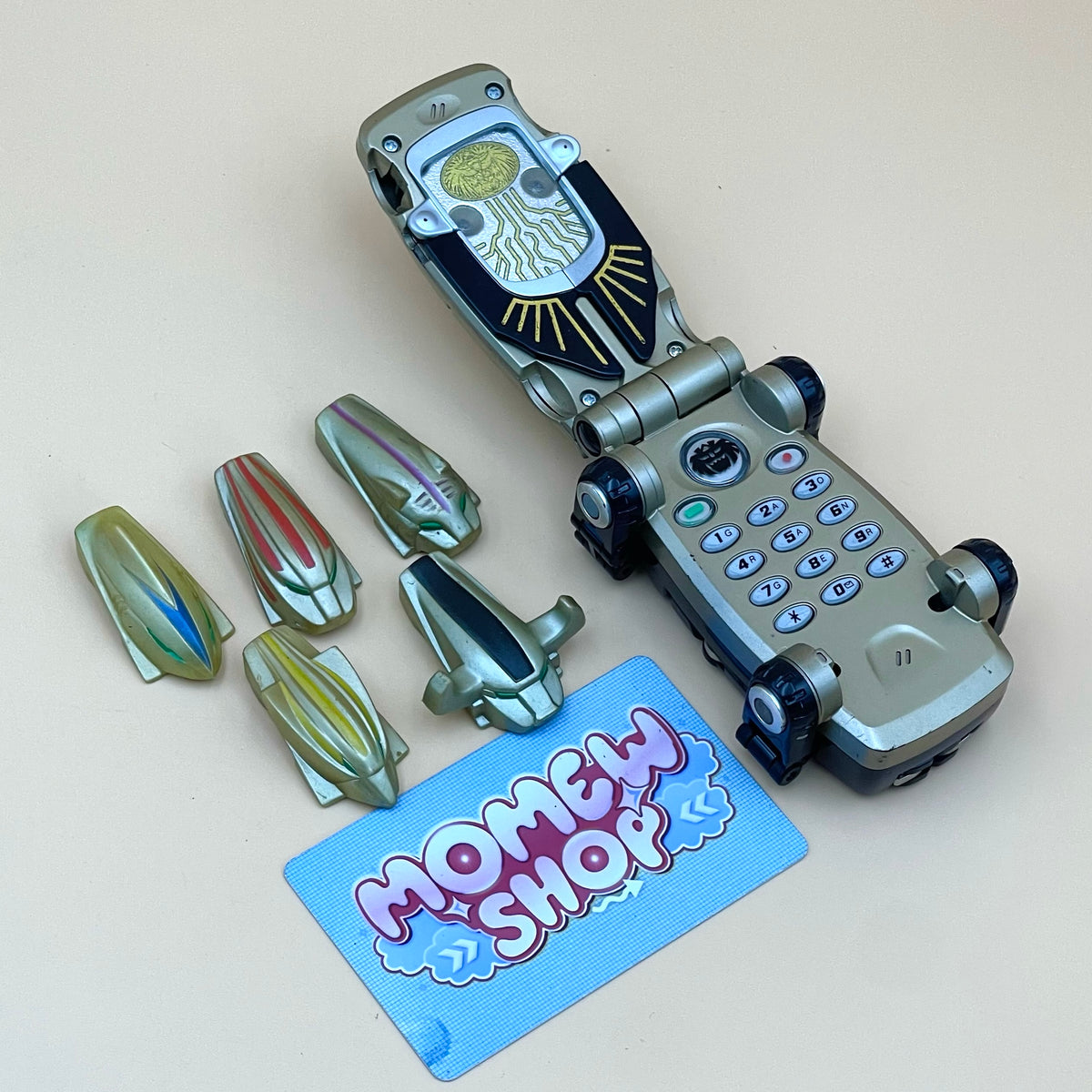 DX Growl Phone Morpher and G Phone, vintage roleplay collectible from Power Rangers Wild Force 2002 and Super Sentai Gaoranger 2001 for Wild Force Ranger fans.