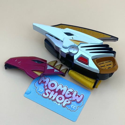 DX Drago Morpher & DX Dino Minder from Power Rangers Dino Thunder 2004, also known as DX Change from Super Sentai Abaranger 2003, vintage DX Morpher roleplay collectible for White Dino Ranger fans.