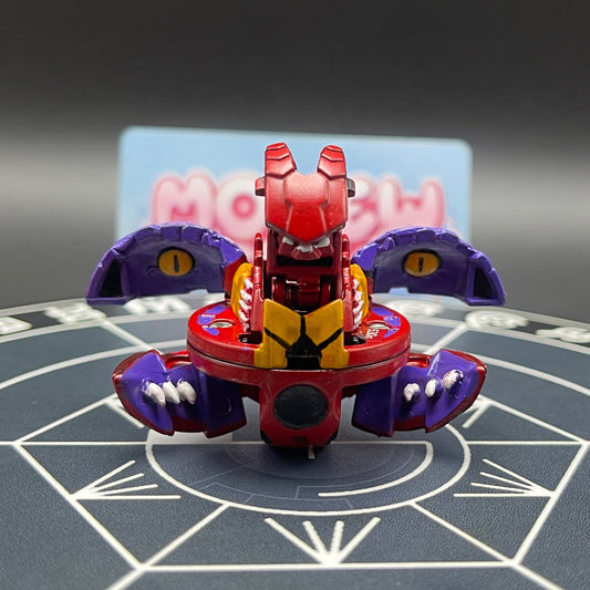 Front view of the custom painted Druman Bakugan toy character.