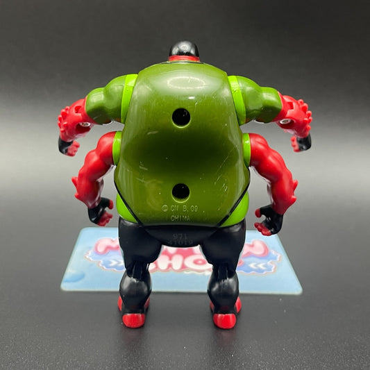 Back view of Gorvan action figure from Ben 10 Alien Force showing four-arm structure and green shell back.