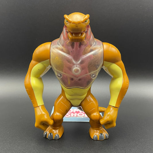 Front view of the Ben 10 Humungousaur action figure showing its translucent chest detail.