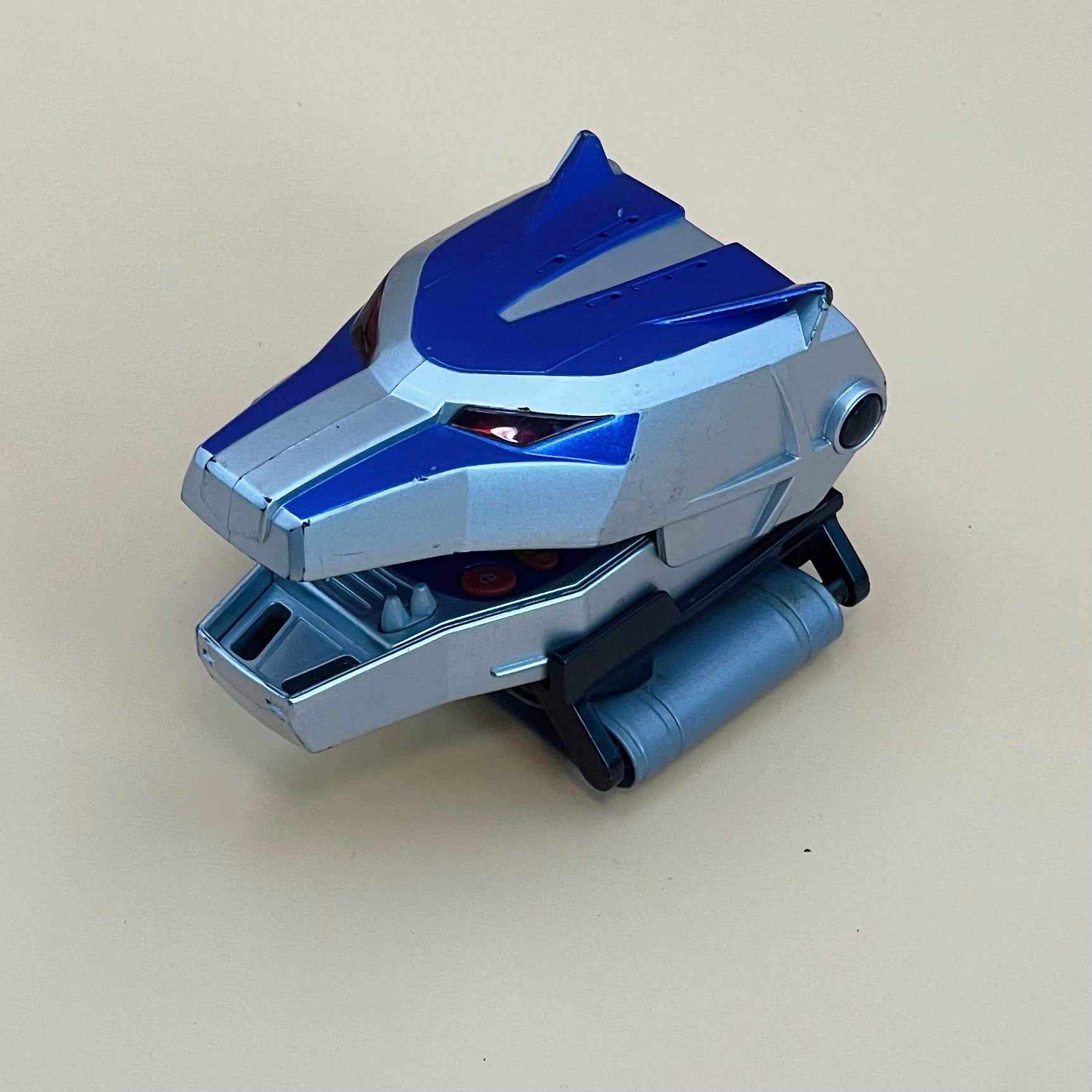 DX Lunar Caller Morpher and DX G Brace Phone from Power Rangers Wild Force 2001, also known as DX Change from Super Sentai Gaoranger 2001, vintage DX Morpher roleplay collectible for Lunar Wolf Ranger fans.
