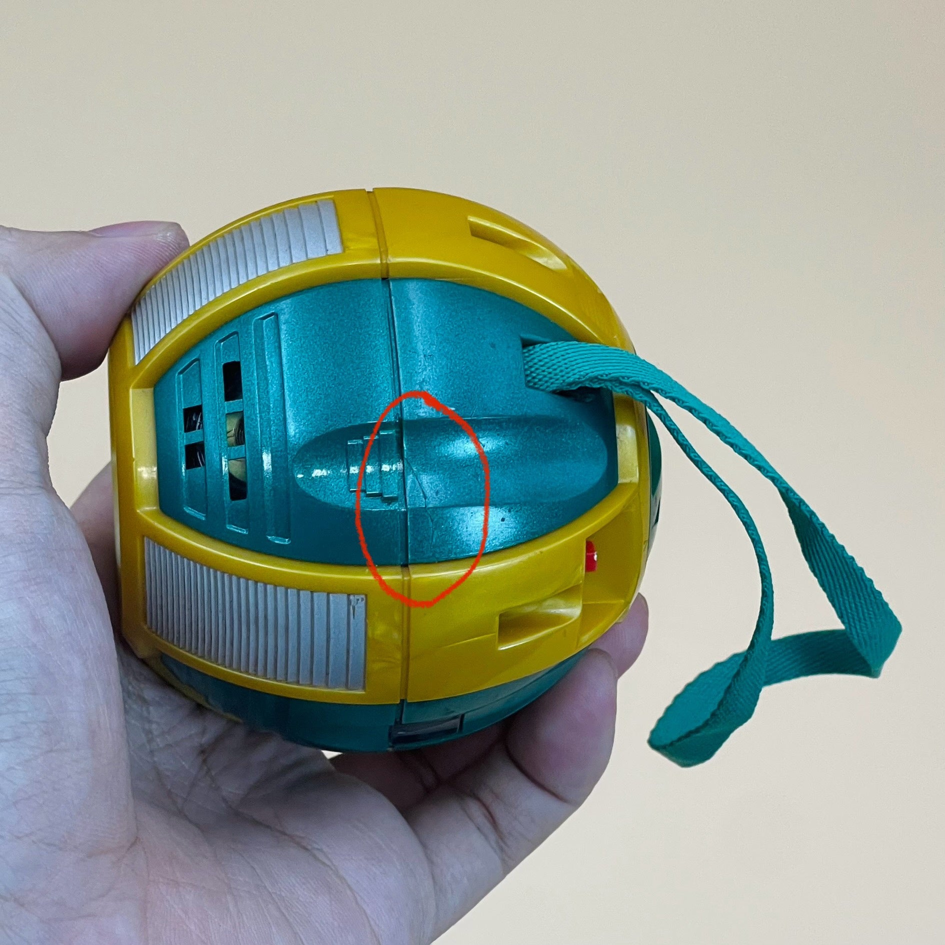 DX Samurai Cyclone Morpher and DX Shuriken Ball from Power Rangers Ninja Storm 2002, also known as DX Change from Super Sentai Hurricaneger 2002, vintage DX Morpher roleplay collectible for Green Samurai Ranger fans.