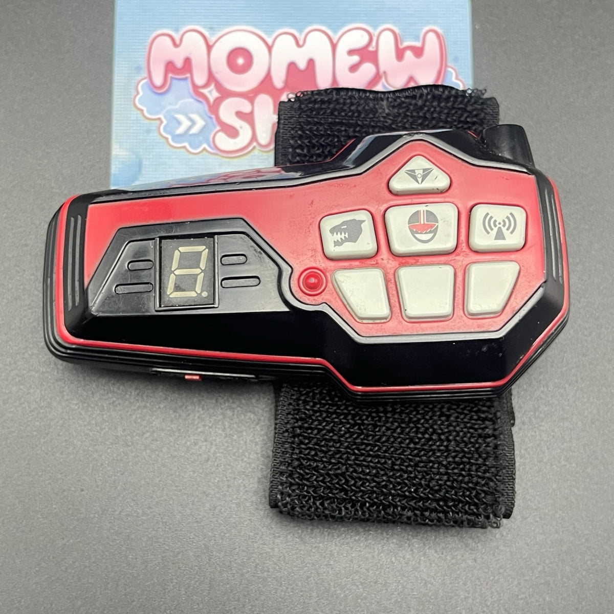 Power Rangers Time Force Quantum Morpher mounted on thick padded black wrist strap   