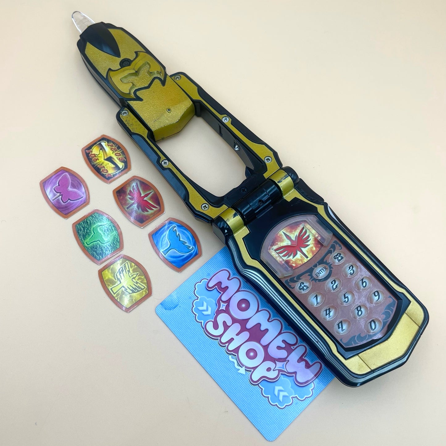 DX MagiPhone & DX Mystic Morpher from Power Rangers Mystic Force 2006, also known as DX Change from Super Sentai Magiranger 2005, vintage DX Morpher roleplay collectible for Mystic Rangers fans.