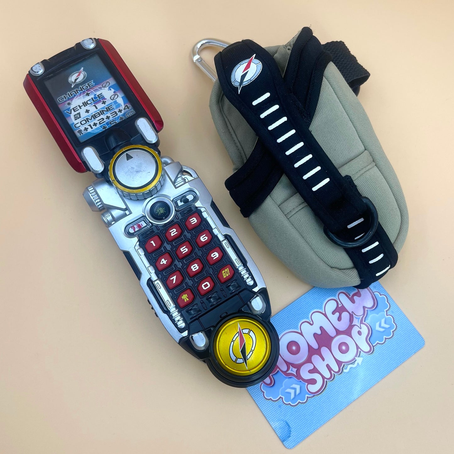 DX Accellular & DX Overdrive Tracker from Power Rangers Operation Overdrive 2007, also known as DX Change from Super Sentai Boukenranger 2006, vintage DX Morpher roleplay collectible for Overdrive Rangers fans.