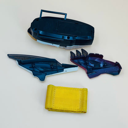 DX Drago Morpher & DX Dino Minder from Power Rangers Dino Thunder 2004, also known as DX Change from Super Sentai Abaranger 2003, vintage DX Morpher roleplay collectible for White Dino Ranger fans.