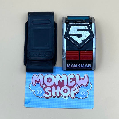 DX Masking Brace from Power Rangers also known as DX Change from Super Sentai Maskman 1987, vintage DX Morpher roleplay collectible for Maskman fans.