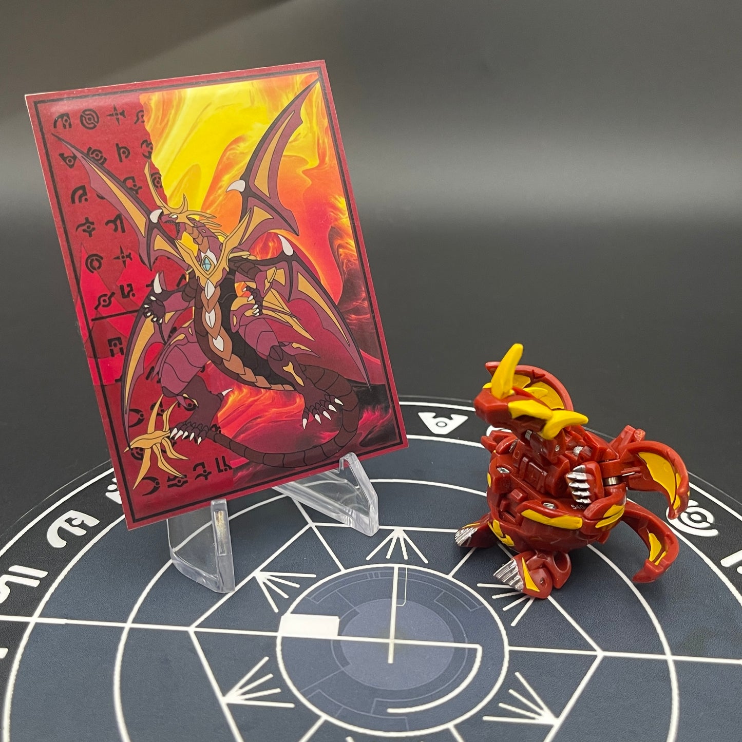 Cross Dragonoid B2 Pyrus Custom Painted | Bakugan New Vestroia