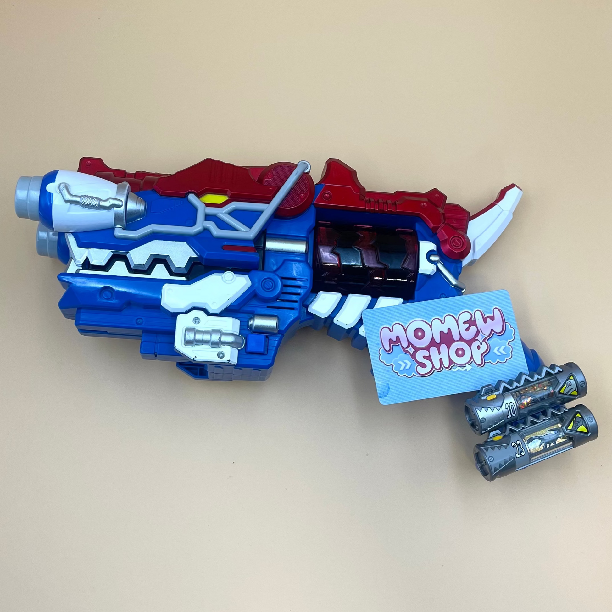 DX Giga Gaburevolver & Titano Charge Morpher from Power Rangers Dino Charge 2015, also known as DX Change from Super Sentai Kyoryuger 2013, vintage DX Morpher roleplay collectible for Dino Charge Silver Ranger fans.