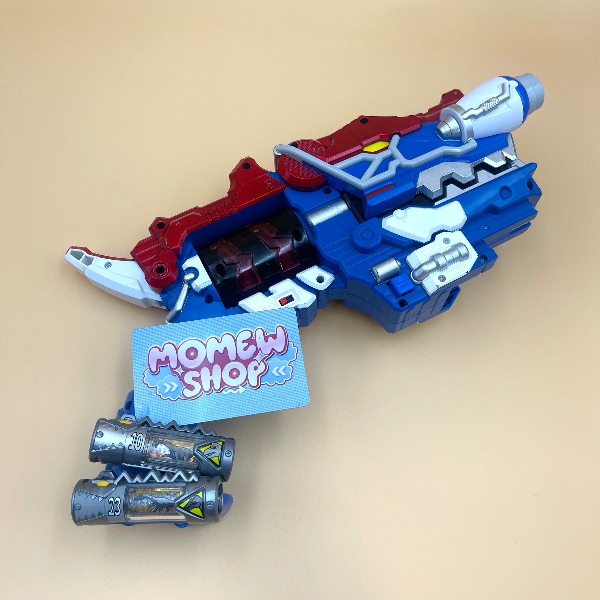 DX Giga Gaburevolver & Titano Charge Morpher from Power Rangers Dino Charge 2015, also known as DX Change from Super Sentai Kyoryuger 2013, vintage DX Morpher roleplay collectible for Dino Charge Silver Ranger fans.