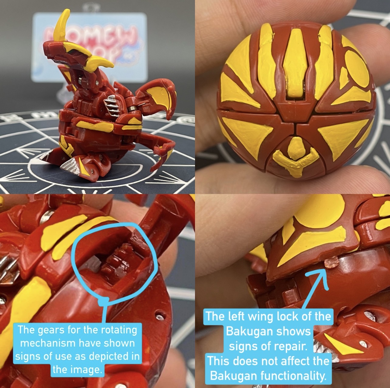 Cross Dragonoid B2 Pyrus Custom Painted | Bakugan New Vestroia