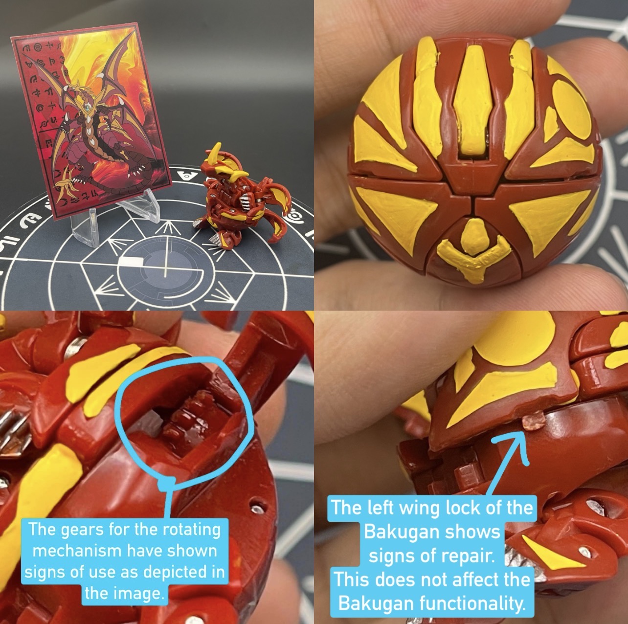 Cross Dragonoid B2 Pyrus Custom Painted | Bakugan New Vestroia