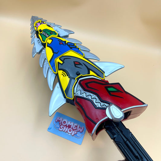 DX Kentrospiker & Dino Spike from Power Rangers Dino Charge 2015, also known as DX Change from Super Sentai Kyoryuger 2013, vintage DX Morpher roleplay collectible for Dino Charge Rangers fans.