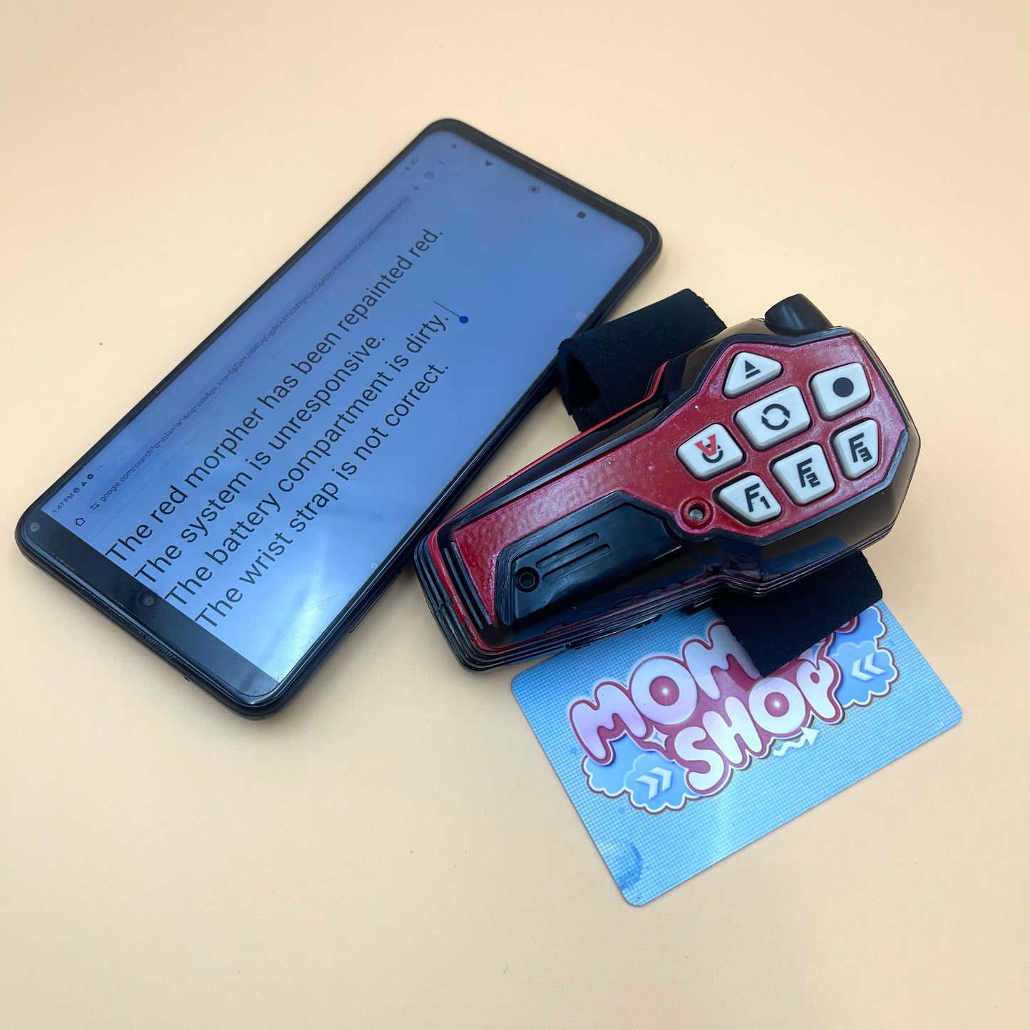 DX Quantum Morpher and DX V-Commander from Power Rangers Time Force 2000, also known as DX Change from Super Sentai Timeranger 2000, vintage DX Morpher roleplay collectible for fans of both Power Rangers and Super Sentai.