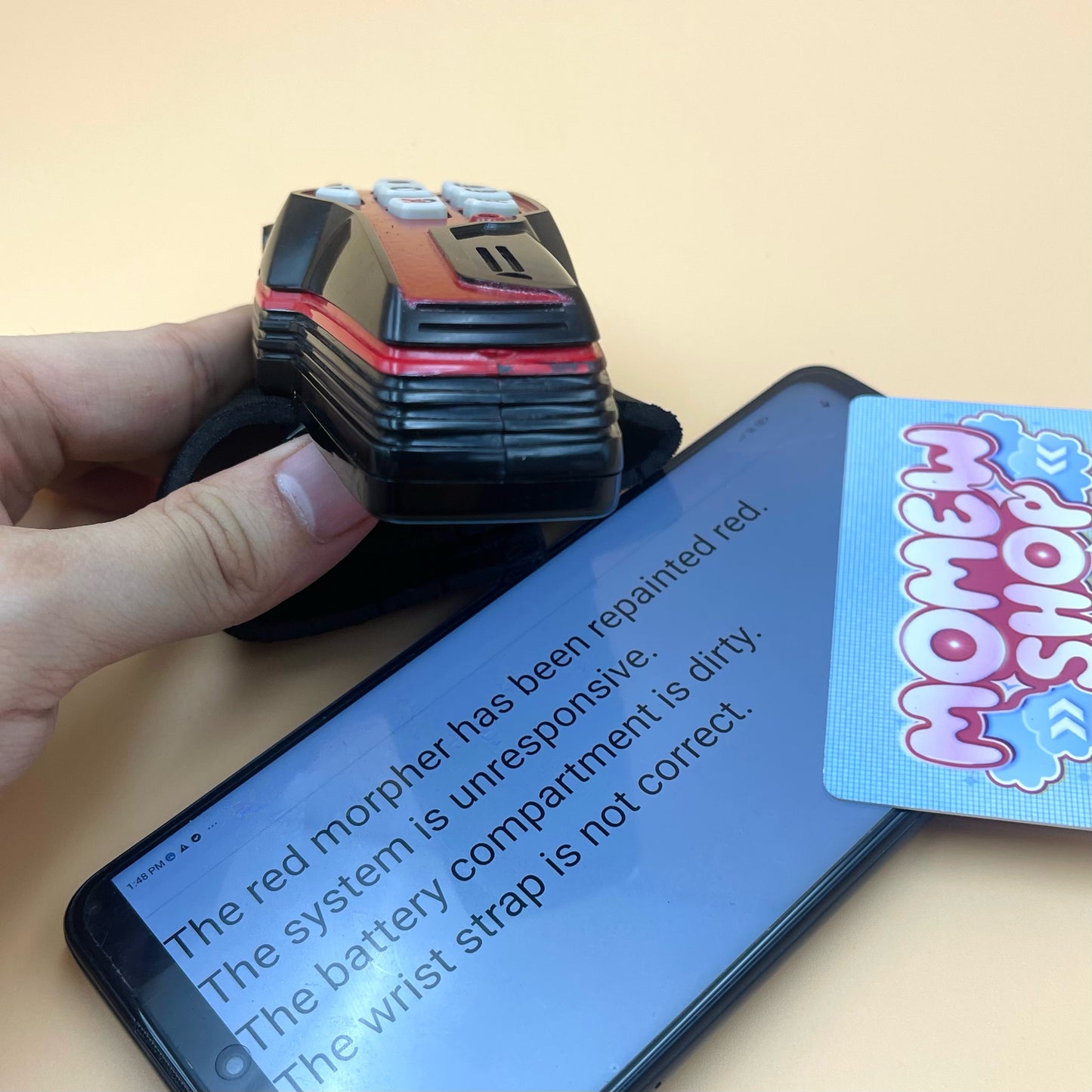 DX Quantum Morpher and DX V-Commander from Power Rangers Time Force 2000, also known as DX Change from Super Sentai Timeranger 2000, vintage DX Morpher roleplay collectible for fans of both Power Rangers and Super Sentai.