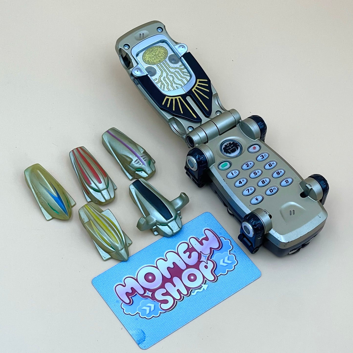 DX Growl Phone Morpher and G Phone, vintage roleplay collectible from Power Rangers Wild Force 2002 and Super Sentai Gaoranger 2001 for Wild Force Ranger fans.