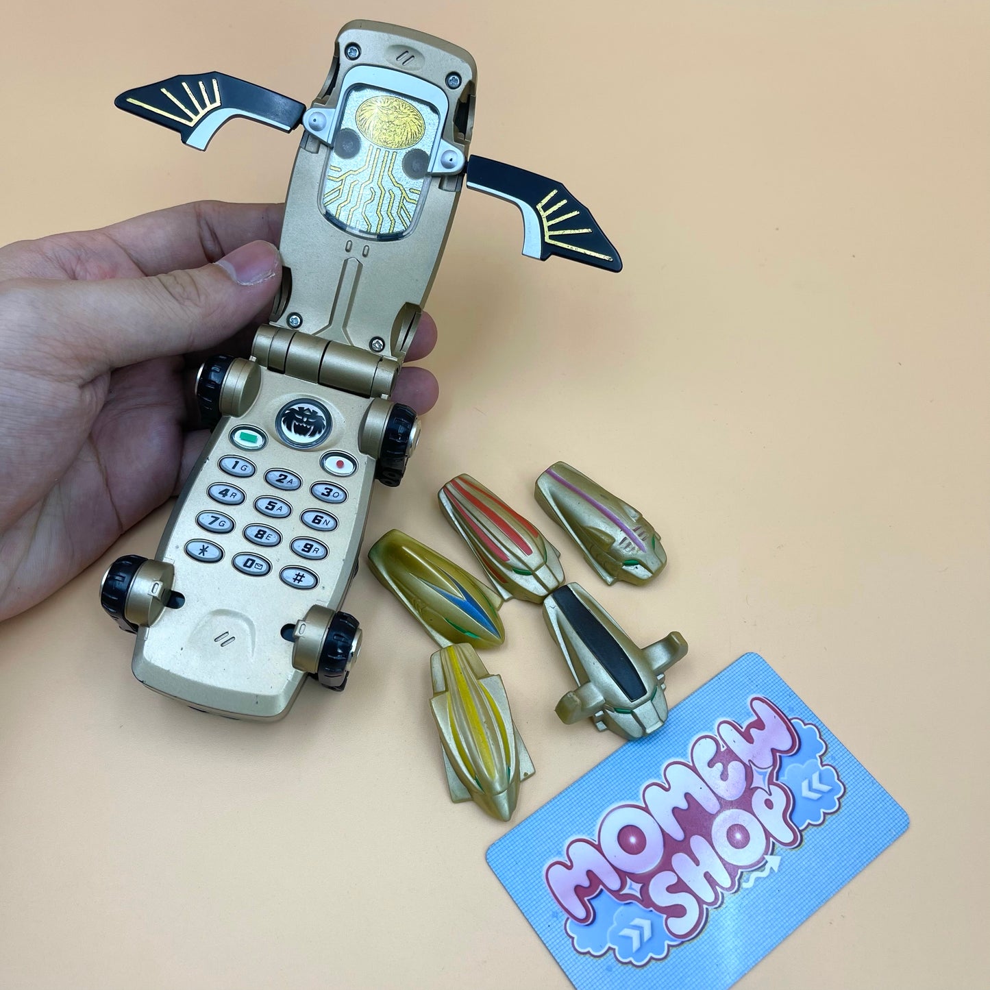 DX Growl Phone Morpher and G Phone, vintage roleplay collectible from Power Rangers Wild Force 2002 and Super Sentai Gaoranger 2001 for Wild Force Ranger fans.