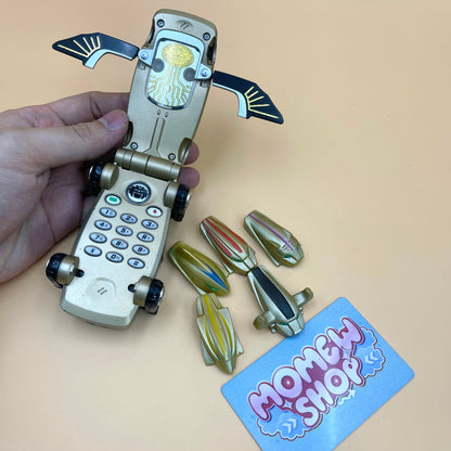 DX Growl Phone Morpher and G Phone, vintage roleplay collectible from Power Rangers Wild Force 2002 and Super Sentai Gaoranger 2001 for Wild Force Ranger fans.