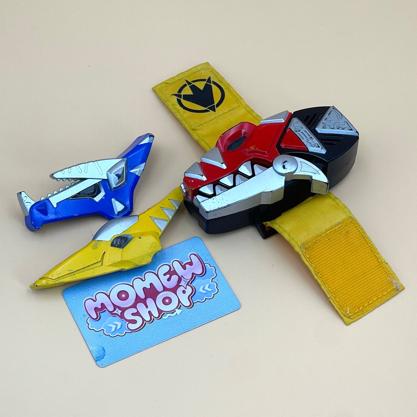 DX Dino Brace from Super Sentai Abaranger 2003 and DX Dino Morpher from Power Rangers Dino Thunder 2004, vintage DX Morpher roleplay collectible toy for fans and collectors of Super Sentai and Power Rangers series.