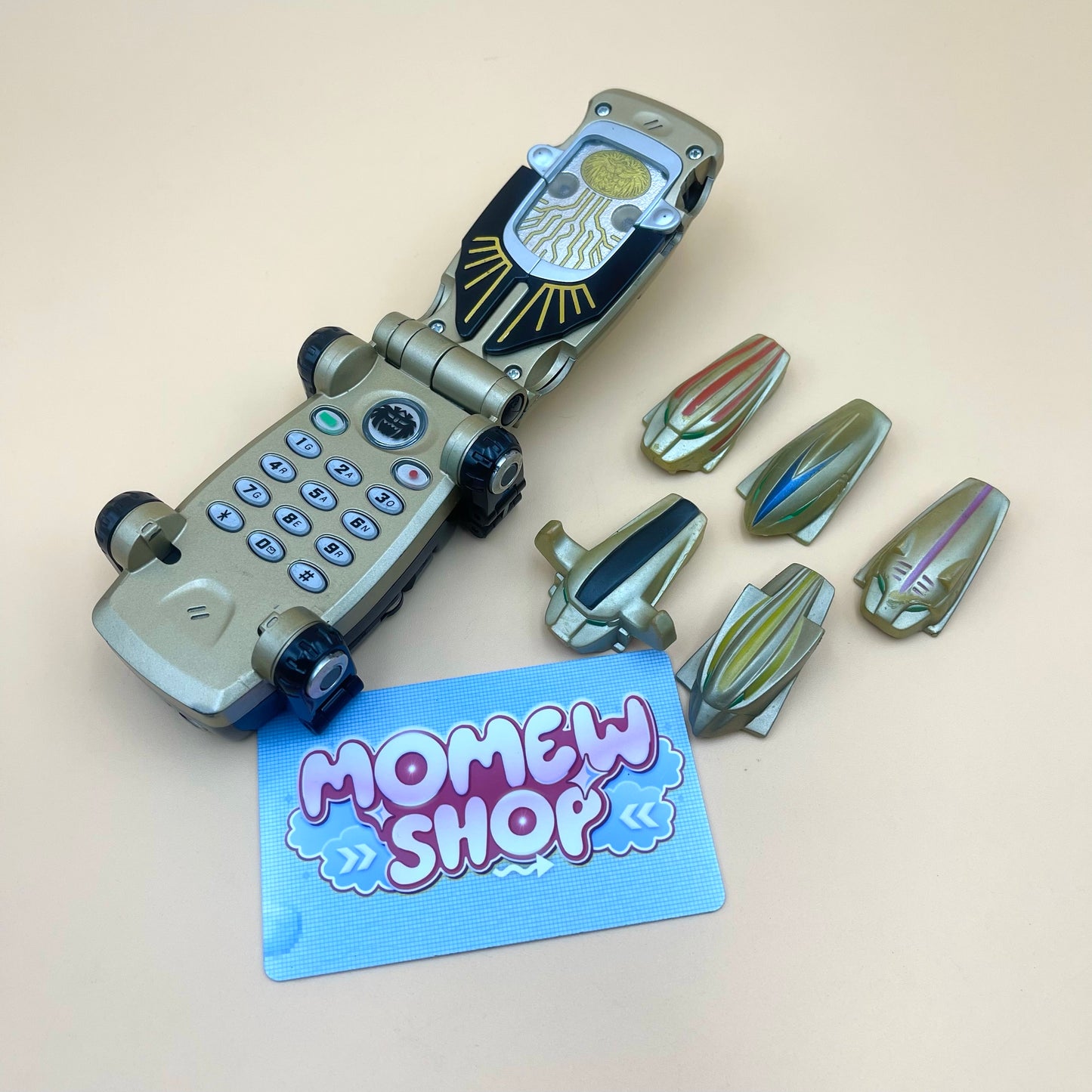 DX Growl Phone Morpher and G Phone, vintage roleplay collectible from Power Rangers Wild Force 2002 and Super Sentai Gaoranger 2001 for Wild Force Ranger fans.