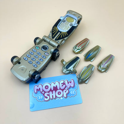 DX Growl Phone Morpher and G Phone, vintage roleplay collectible from Power Rangers Wild Force 2002 and Super Sentai Gaoranger 2001 for Wild Force Ranger fans.