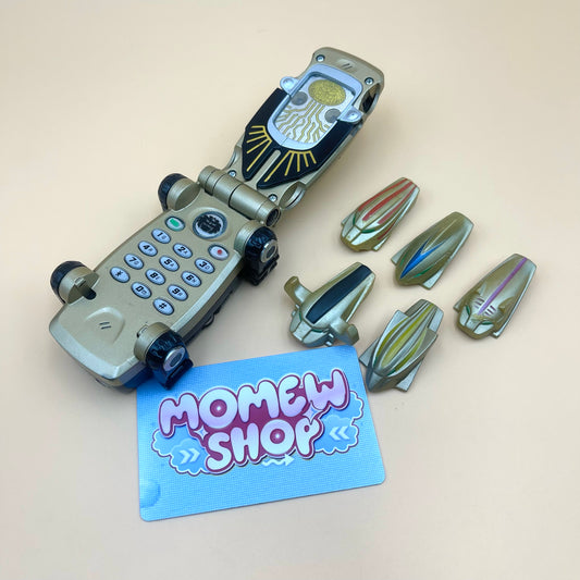 DX Growl Phone Morpher and G Phone, vintage roleplay collectible from Power Rangers Wild Force 2002 and Super Sentai Gaoranger 2001 for Wild Force Ranger fans.
