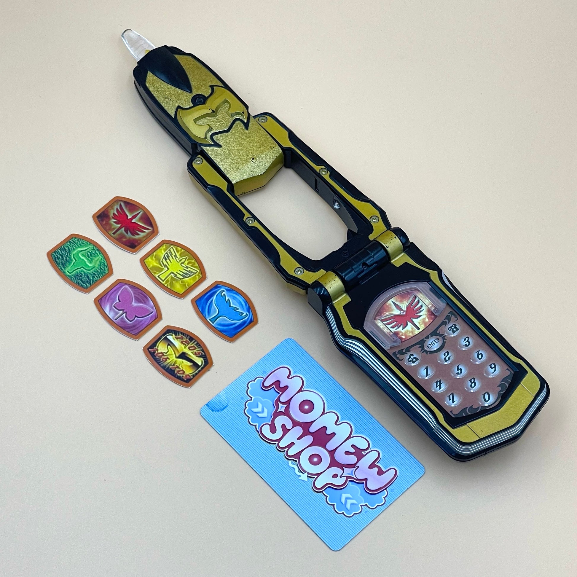 DX MagiPhone & DX Mystic Morpher from Power Rangers Mystic Force 2006, also known as DX Change from Super Sentai Magiranger 2005, vintage DX Morpher roleplay collectible for Mystic Rangers fans.