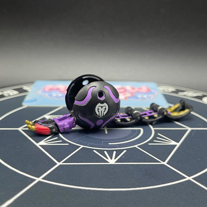 Darkus B1 Centipoid Bakugan Battle Brawlers opened monster form front view in black and purple colors.