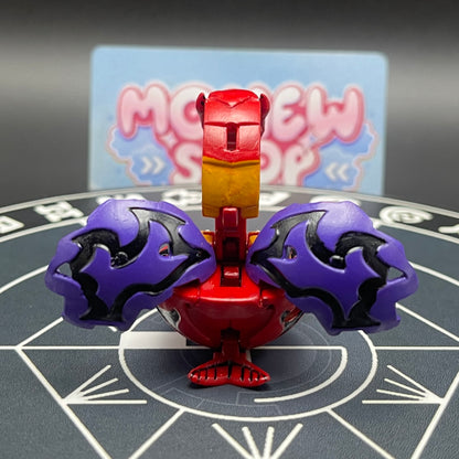 Back view of the custom painted Druman Bakugan showing its wings and detailed paintwork.