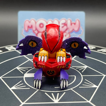 Front view of the custom painted Druman Bakugan toy character.