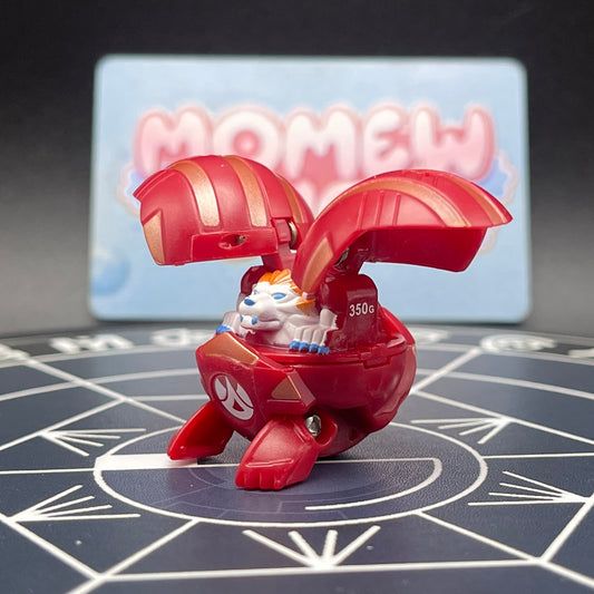Pyrus B1 Griffon Bakugan Battle Brawlers opened monster form front diagonal view in red color.