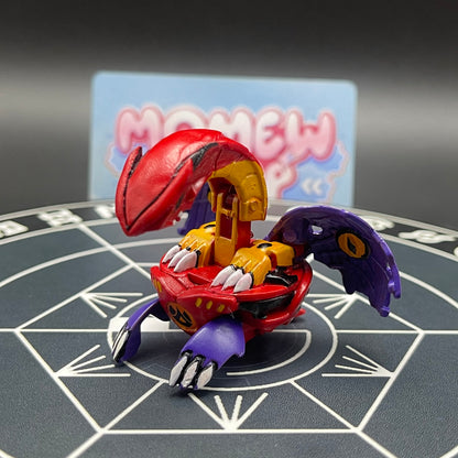 Custom painted B2 Druman Bakugan monster figure from Bakugan Battle Brawlers in opened display mode.