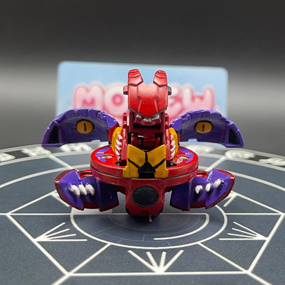 Front view of the custom painted Druman Bakugan toy character.