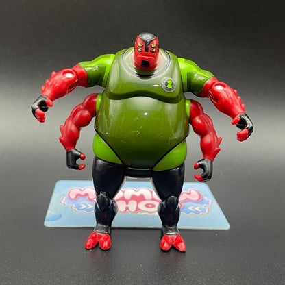 Front view of Gorvan action figure from Ben 10 Alien Force featuring four arms and green and red body design.