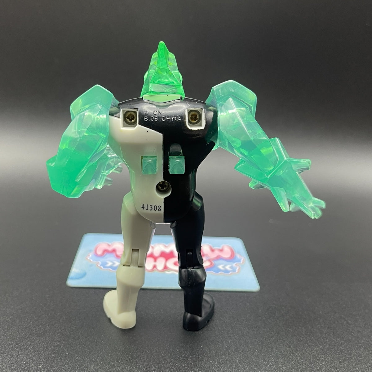 Back view of the Ben 10 Classic translucent green Diamondhead mutant action figure.