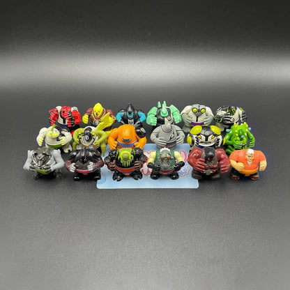 Lineup arrangement of classic Ben 10 Sumo Slammers mini figures.