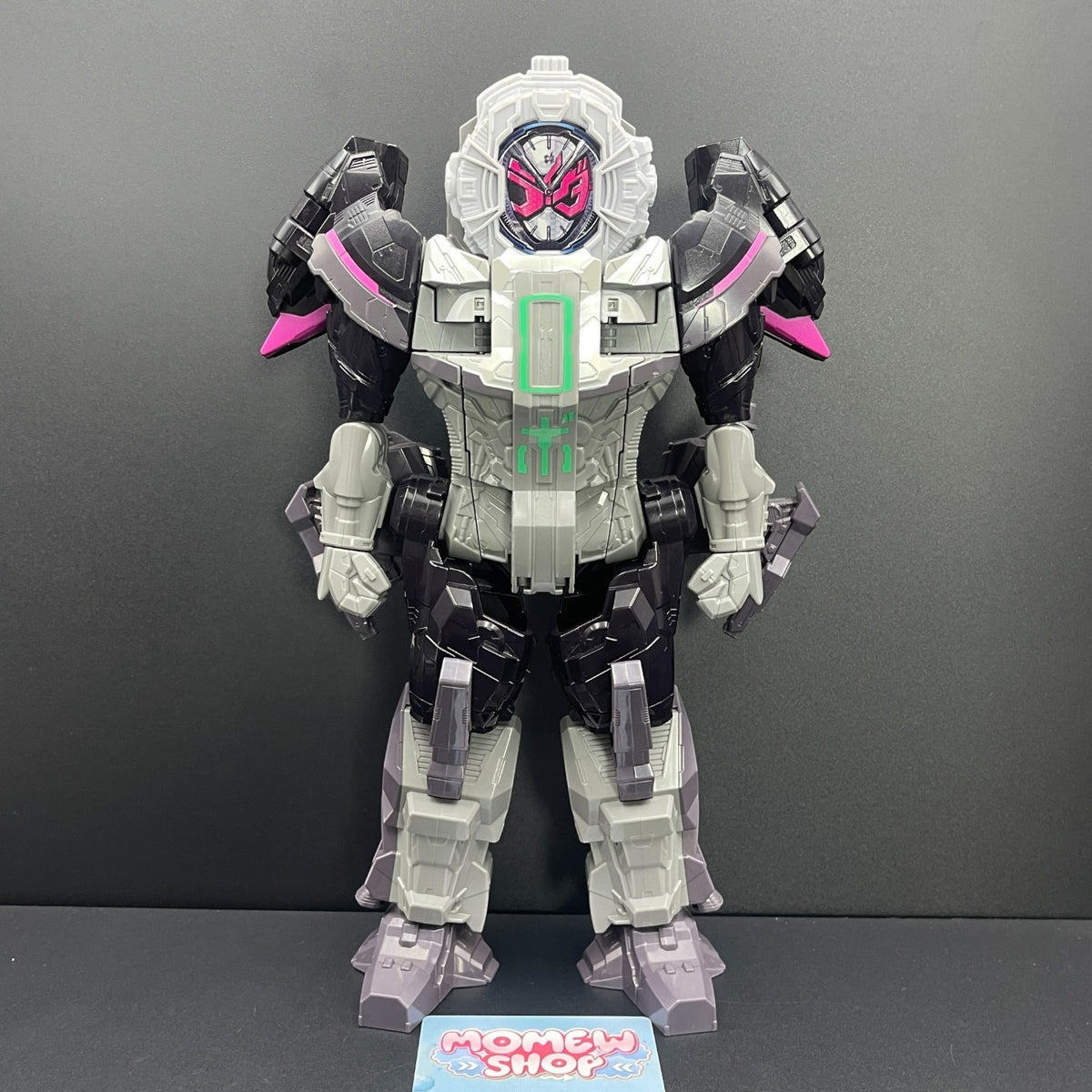 Front view of Bandai DX Time Mazine in Zi-O Mode from Kamen Rider Zi-O mecha toy figure.