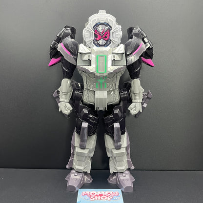 Front view of Bandai DX Time Mazine in Zi-O Mode from Kamen Rider Zi-O mecha toy figure.