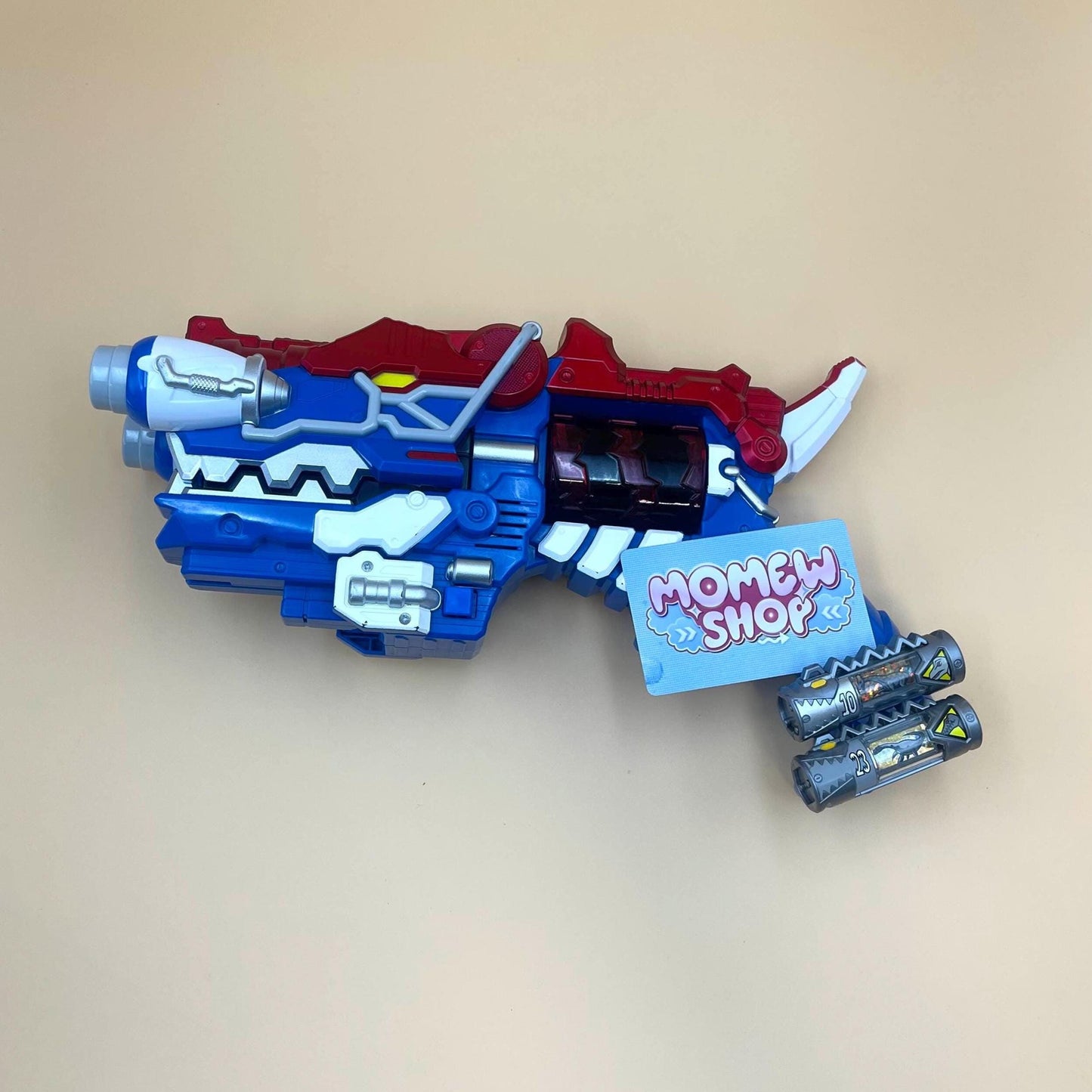DX Giga Gaburevolver & Titano Charge Morpher from Power Rangers Dino Charge 2015, also known as DX Change from Super Sentai Kyoryuger 2013, vintage DX Morpher roleplay collectible for Dino Charge Silver Ranger fans.