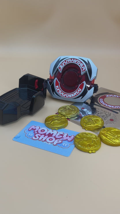 DX Dino Buckler & Power Morphers from Mighty Morphin Power Rangers also known as DX Change from Super Sentai Zyuranger 1992, vintage DX Morpher roleplay collectible for Zyuranger fans.
