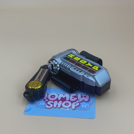 DX Accel Changer  & Turbo Morpher from Power Rangers Turbo 1997 also known as DX Change from Super Sentai Carranger 1996, vintage DX Morpher roleplay collectible for Turbo Rangers fans.